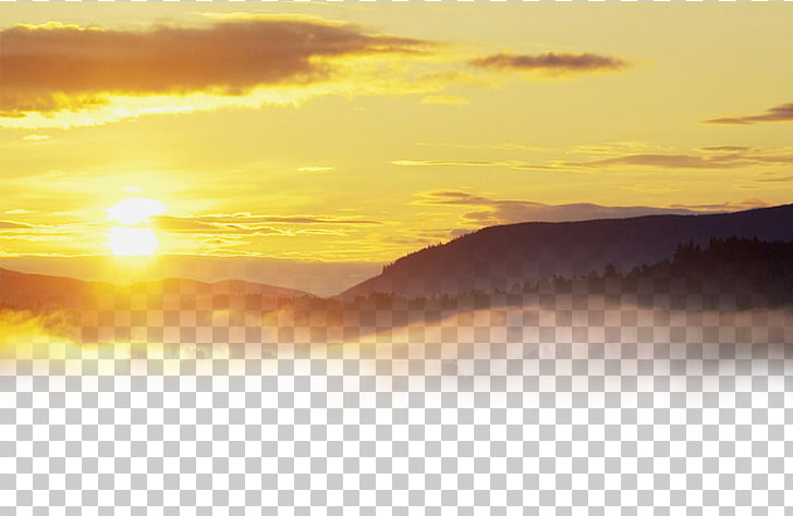 Red sky at morning Computer , Beautiful golden glow of the elements, mountains and sunset PNG clipart