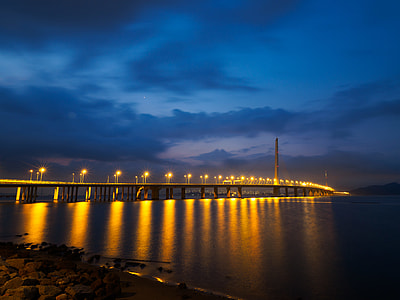 photo of bridge during nighttime thumbnail