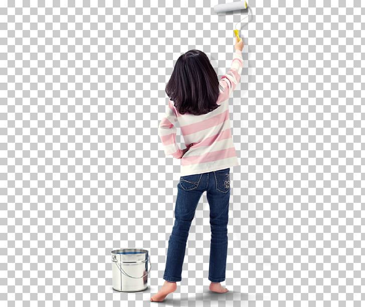 House painter and decorator Varnish Wall Lacquer, Child, girl holding paint roller PNG clipart