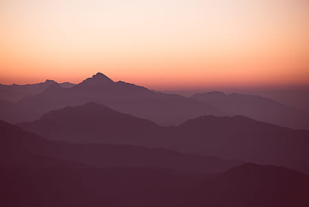 silhouette of mountain during sunset thumbnail