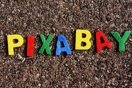 multicolored Pixabay letters on brown sand thumbnail