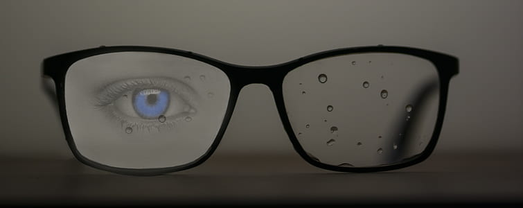 eyeglasses with black frames thumbnail