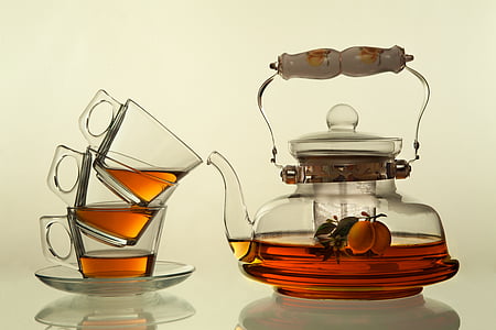 clear glass tea pot set thumbnail