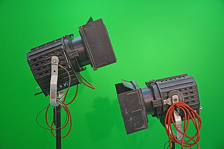 two black steel stage lights thumbnail