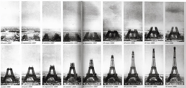 grayscale Eiffel Tower Paris build photo thumbnail