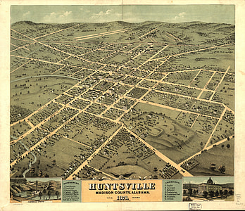 Bird's Eye View of Huntsville, Alabama Cityscape thumbnail