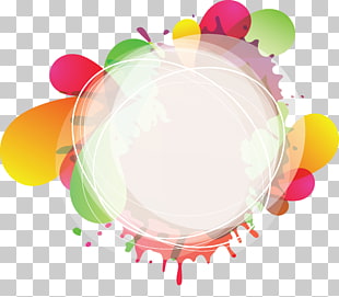 Circle , Fashion colorful background and circle, round splattered color illustration PNG clipart