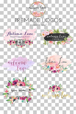 Logo Paper Watercolor painting Nail Brand, Wedding, assorted-color premade logos collage PNG clipart