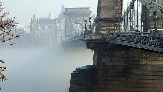 brown and gray full-suspension bridge photography thumbnail