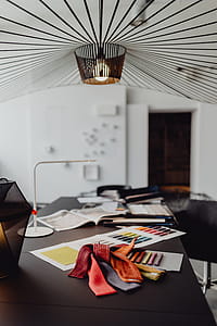 Modern interior of designer workplace thumbnail