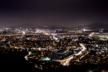 aerial photo of lighted building during night time thumbnail