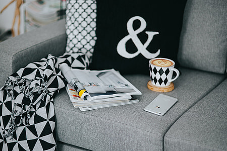 Resting with magazines and cup of coffee thumbnail