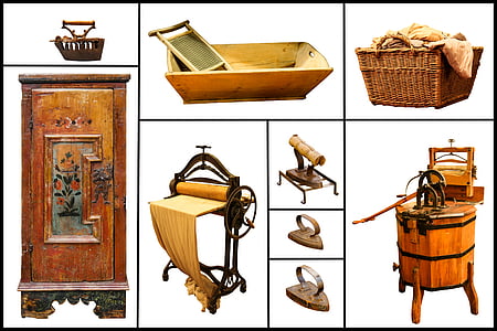 base cabinet, milk churn, and picnic basket collage thumbnail