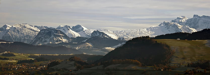 landscape photography of mountains covered with snow thumbnail