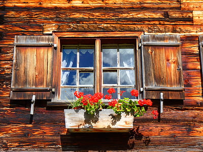 clear glass window pane with brown and white wooden frames thumbnail
