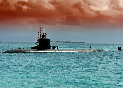 view of submarine in water thumbnail