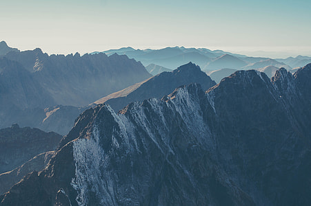 aerial photography of white and black mountain thumbnail