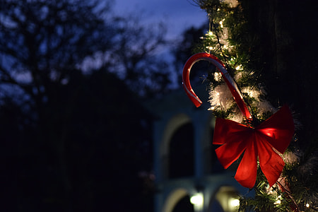 red bow Christmas tree ornament thumbnail