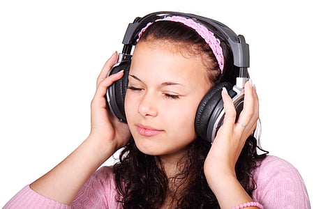 girl wearing black headphones and pink knitted cap thumbnail