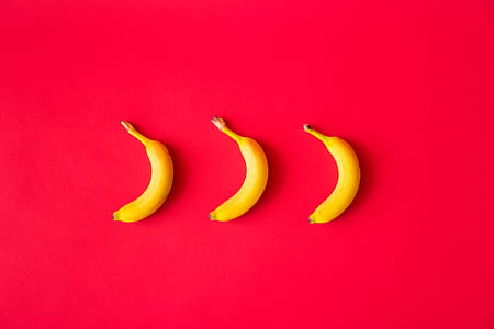 Bananas with Red Flat Background thumbnail