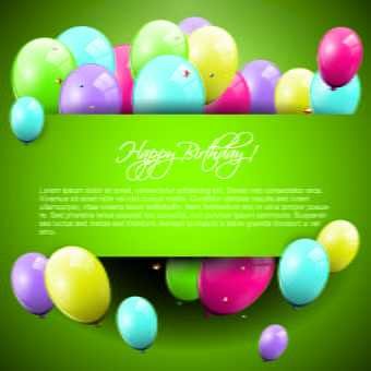 colorful balloons happy birthday