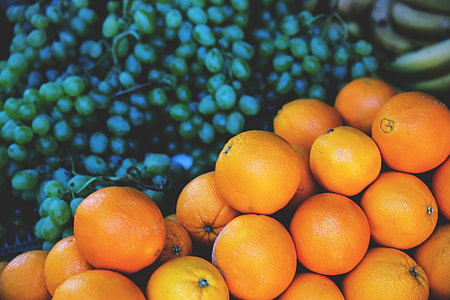 A fruit stall selling oranges and grapes, image captured in Paris, France with a Canon 6D DSLR thumbnail
