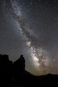 silhouette photography of mountain and star lot thumbnail