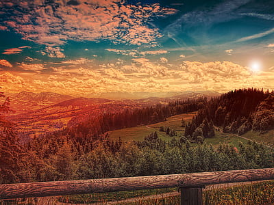 landscape, mountains, nature, sky thumbnail