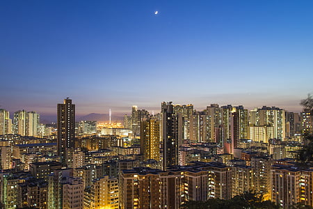 bird's-eye photography of cityscape by night thumbnail