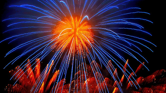 orange and blue fireworks thumbnail