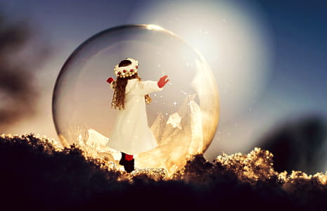girl spreading arms inside of bubbles thumbnail