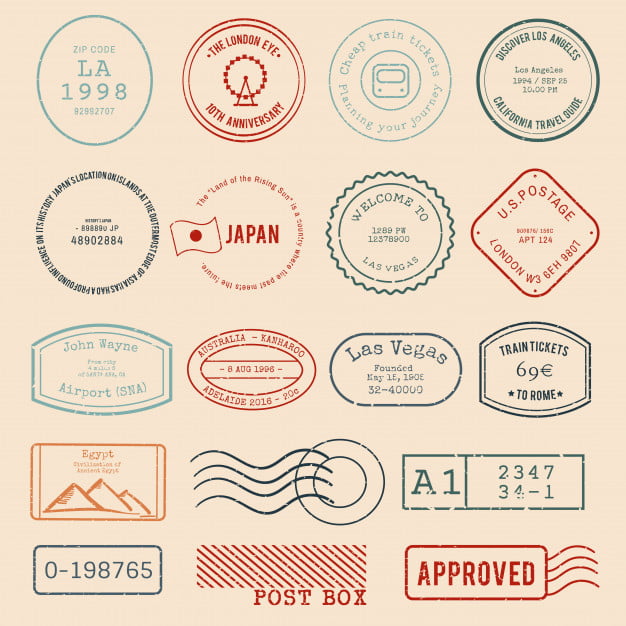 Vector of various stamp design eps file