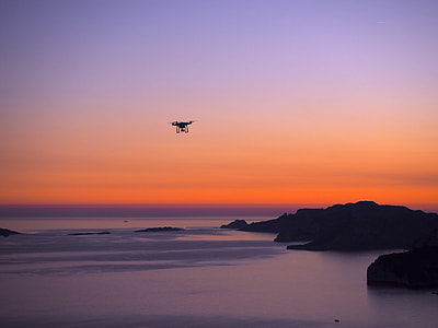 silhouette of drone on mid air thumbnail