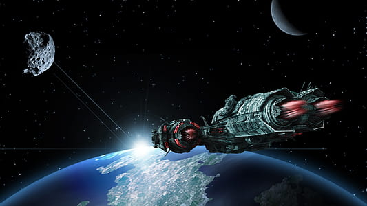 satellite on galaxy wallpaper thumbnail