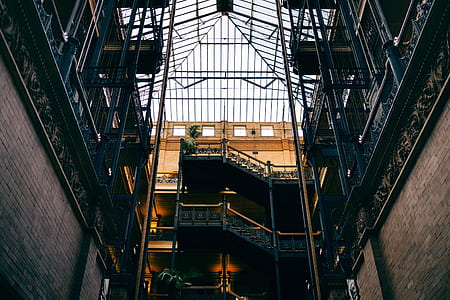 low angle view of building and stairs thumbnail