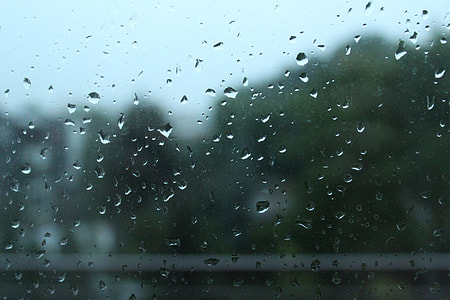 water droplets on clear glass window thumbnail