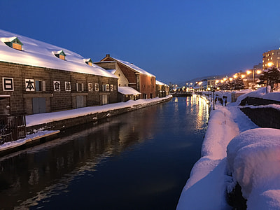 snow covered houses and street thumbnail