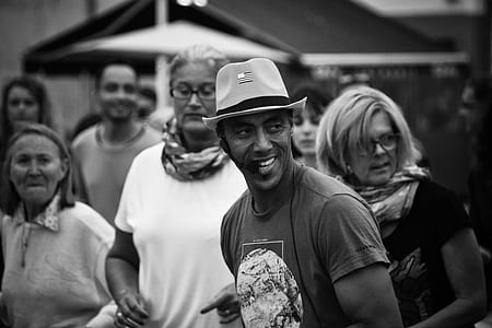 Grayscale Photo of People thumbnail