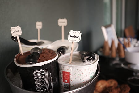 several ice cream on silver bucket thumbnail