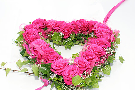 heart-shape with pink floral wreath thumbnail