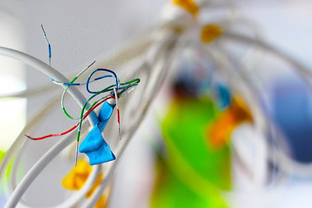 electrical, wires, tangles, colourful, colour, color thumbnail