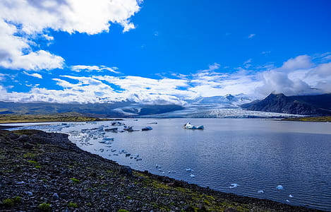 snow, sea, landscape, mountains thumbnail