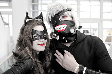 man and woman doing cosplay while taking selfie thumbnail