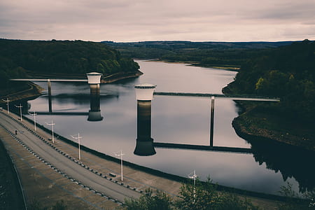 aerial photography of road and river thumbnail