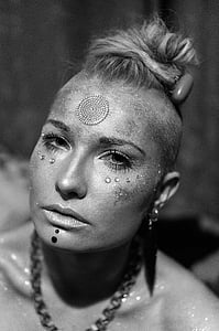 grayscale photography of woman wearing necklace thumbnail