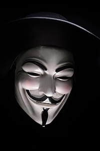 person wearing Guy Fawke's mask thumbnail