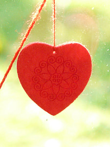 red heart-shaped hanging decoration thumbnail