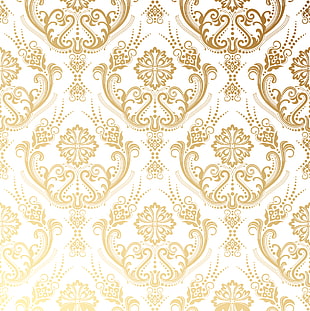 Computer file, Traditional pattern, orange and white floral PNG clipart