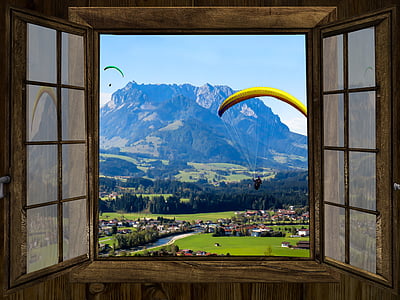 man paragliding view front the window thumbnail