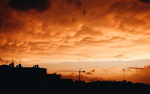 silhouette of buildings during sunset thumbnail